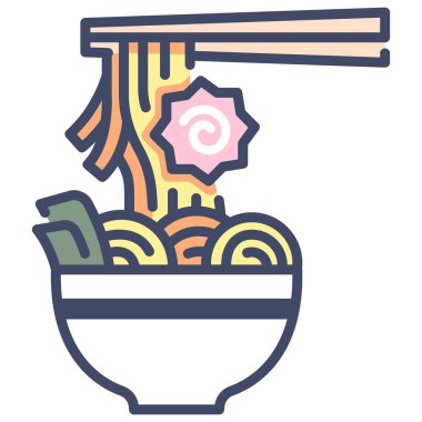 Japonya kavramsal ikonu, vektör illüstrasyonu. ramen