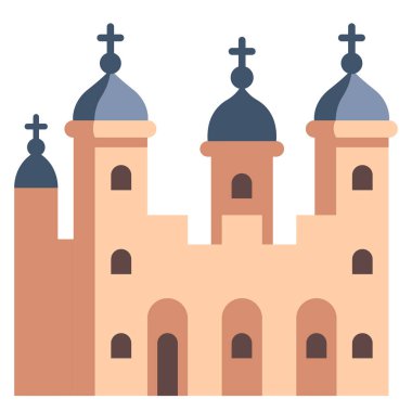 İngiltere kavramsal ikonu, vektör illüstrasyonu. Londra Kulesi 