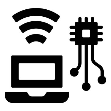 Kablosuz. Web simgesi basit bir illüstrasyon. bilgi teknolojisi