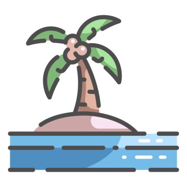 Güzel manzara, vektör çizimi. ada