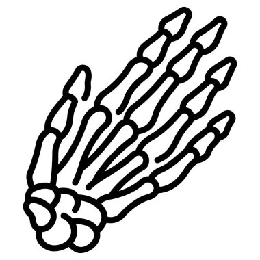 İnsan vücudu ikonu, vektör çizimi. el kemikleri