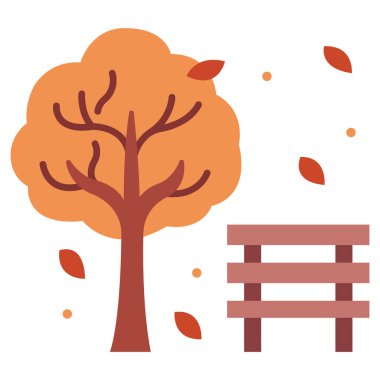 Sezon kavramsal ikonu, vektör illüstrasyonu. sonbahar parkı.