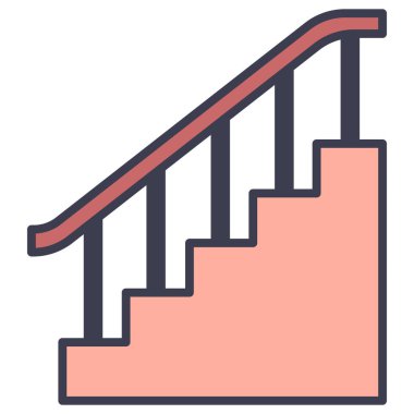 İç tasarım ikonu, vektör illüstrasyonu. merdivenler