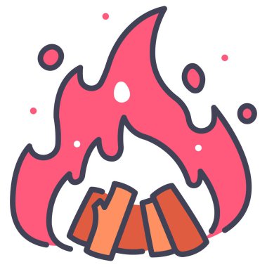 Sezon kavramsal ikonu, vektör illüstrasyonu. şenlik ateşi