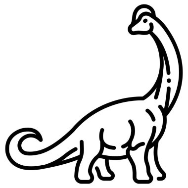 Dinozor. Web simgesi basit bir illüstrasyon. brachiosaurus 