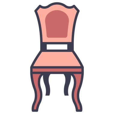 İç tasarım ikonu, vektör illüstrasyonu. sandalye