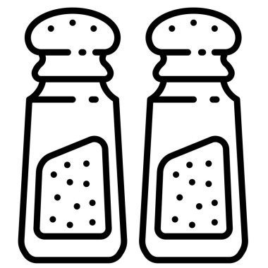 Restoran ve yemek ikonu, vektör çizimi. tuz ve biber