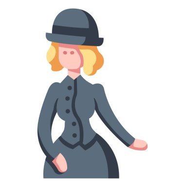 İngiltere kavramsal ikonu, vektör illüstrasyonu. Hanımefendi.