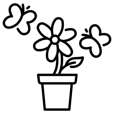 Sezon kavramsal ikonu, vektör illüstrasyonu. çiçek kelebekleri