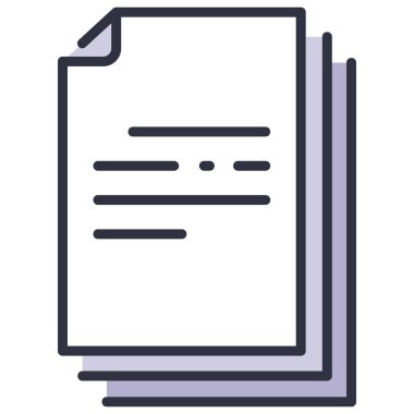 Ofis simgesi, vektör illüstrasyonu. belge