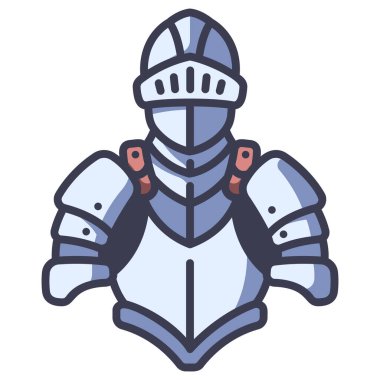 Ortaçağ ikonu, vektör illüstrasyonu. Şövalye