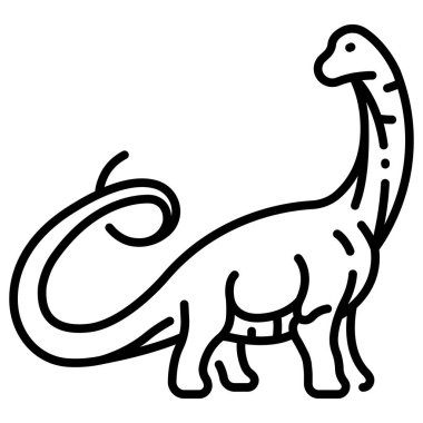 Dinozor. Web simgesi basit bir illüstrasyon. apatosaurus