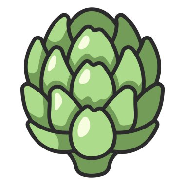 Sebze ikonu. Vektör çizimi. enginar.