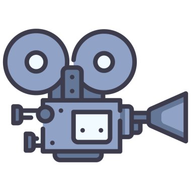 Film ikonu, vektör illüstrasyonu. film kamerası