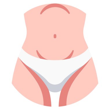 İnsan vücudu ikonu, vektör çizimi. Beli kadın.