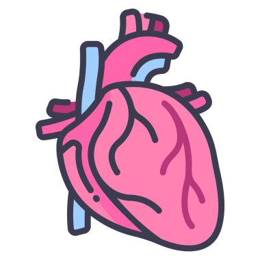 İnsan vücudu ikonu, vektör çizimi. kalp