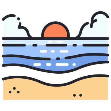 yaz tatili simgesi, vektör illüstrasyonu. 