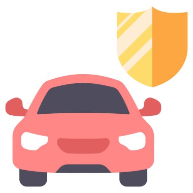 Sigorta konsepti ikonu, vektör illüstrasyonu. sigorta arabası