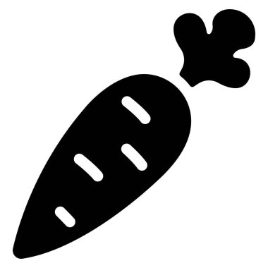 Yemek ve yemek ikonu, vektör çizimi. Havuç.