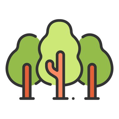 Çevre koruma ikonu, vektör illüstrasyonu. orman