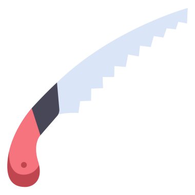 Bahçe ikonu, vektör illüstrasyonu. budama testeresi