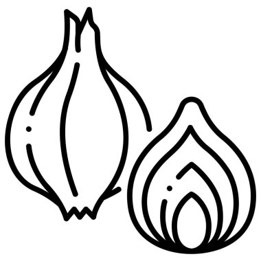 Sebze ikonu. Vektör çizimi. arpacık