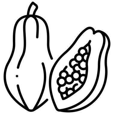 meyve ikonu. Vektör çizimi. papaya