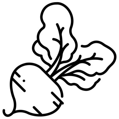 Sebze ikonu. Vektör çizimi. Pancar.