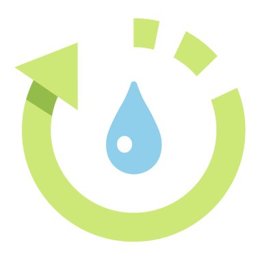 Çevre koruma ikonu, vektör illüstrasyonu. Suyu geri dönüştür