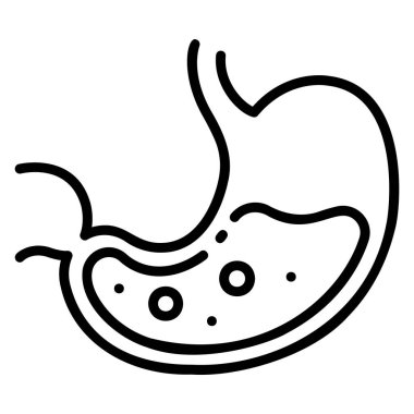 İnsan vücudu ikonu, vektör çizimi. mide