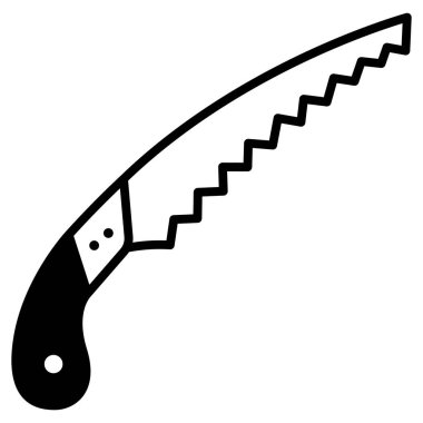 Bahçe ikonu, vektör illüstrasyonu. budama testeresi