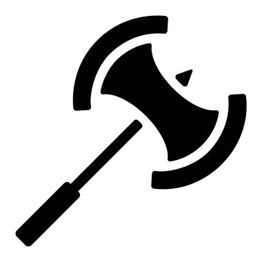 Silah ikonu, vektör illüstrasyonu. Büyük balta.
