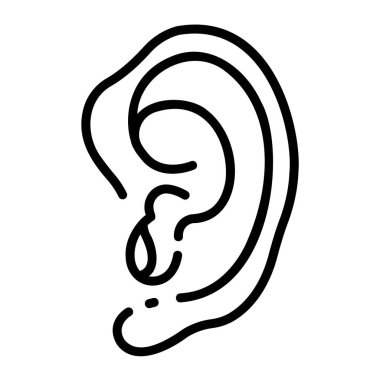 İnsan vücudu ikonu, vektör çizimi. kulak