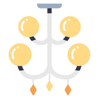 İç tasarım ikonu, vektör illüstrasyonu. asma lamba