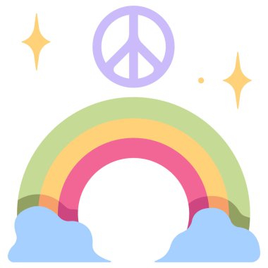 Barış kavramsal ikonu, vektör illüstrasyonu. Barış gökkuşağı