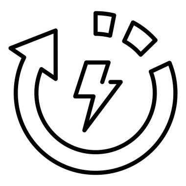 Çevre koruma ikonu, vektör illüstrasyonu. Geri dönüşüm enerjisi