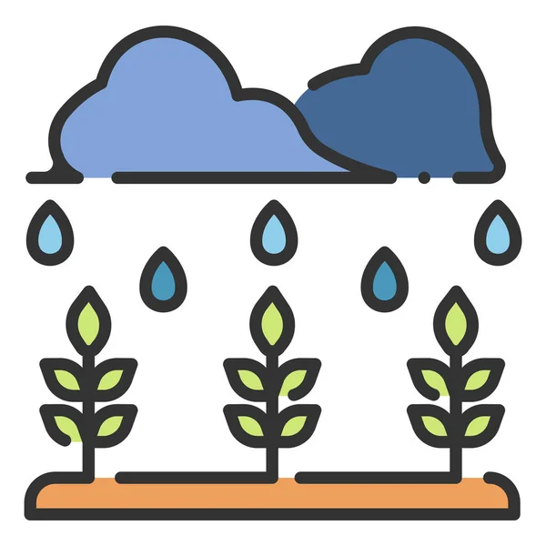 Environmental Conservation Icon Vector Illustration Rain Plants — Stock Vector