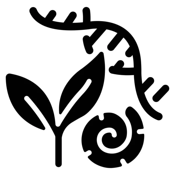 Растение Иконка Сайта Простая Иллюстрация Естествознание — стоковый вектор