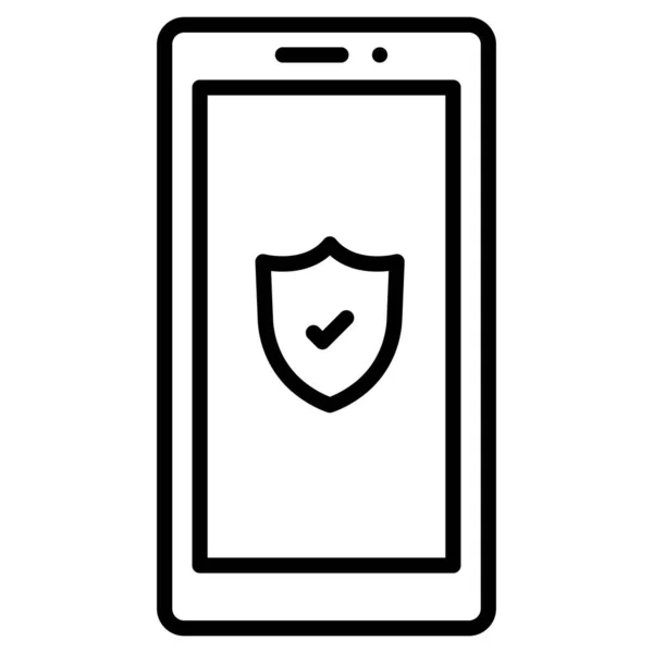 Εγκλήματα Στον Κυβερνοχώρο Και Προστασία Εικονίδιο Προστασία Smartphone — Διανυσματικό Αρχείο