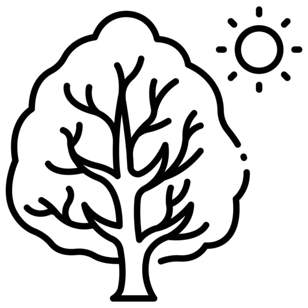 Season Conceptual Icon Vector Illustration Tree Summer — Stock Vector