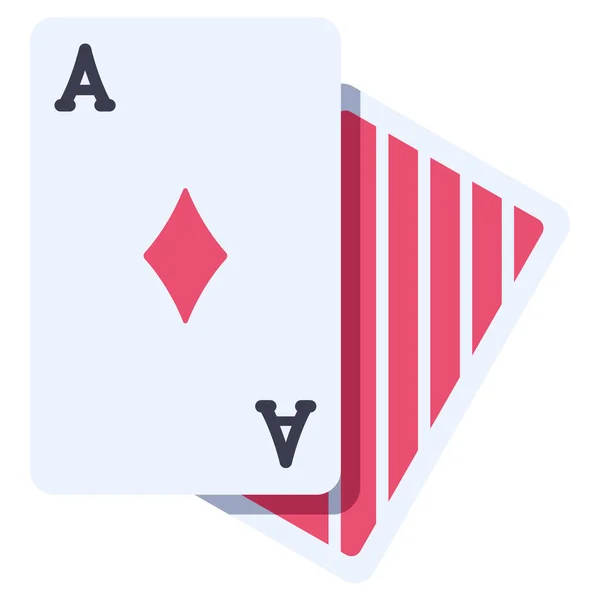 Icono Juego Ilustración Vectorial Diamantes Cartas Póker — Vector de stock