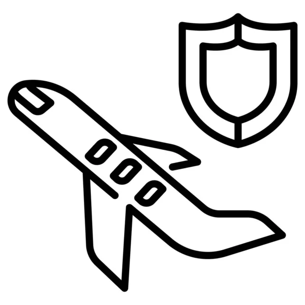 Ikona Koncepcji Ubezpieczenia Ilustracja Wektora Podróże Ubezpieczeniowe — Wektor stockowy