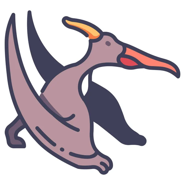 Vector Illustration Cartoon Bird Pteranodon — Stock Vector