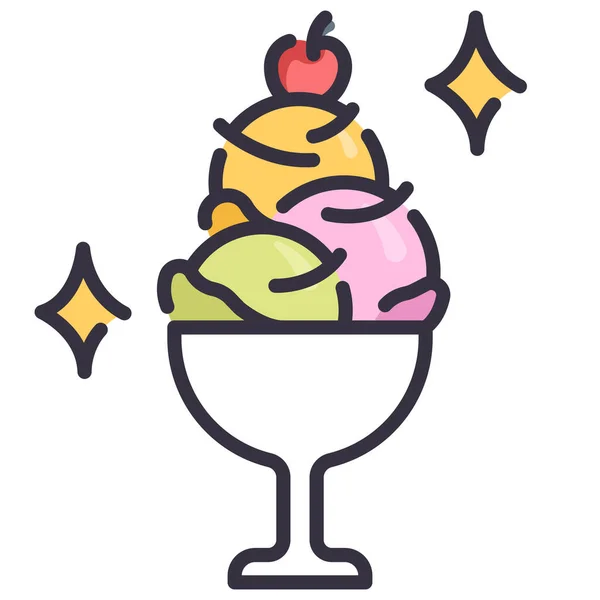 Icono Restaurante Comedor Ilustración Vectorial Helado — Archivo Imágenes Vectoriales