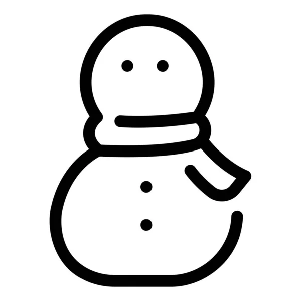 Kış Mevsimi Noel Konsepti Vektör Çizimi Kardan Adam Eşarp — Stok Vektör