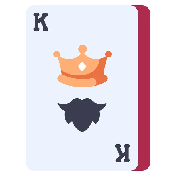 Ikona Hazardu Ilustracja Wektora Król Karty Pokerowej — Wektor stockowy