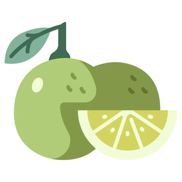 Ícone Comida Orgânica Fresca Ilustração Vetorial Limão — Vetor de Stock