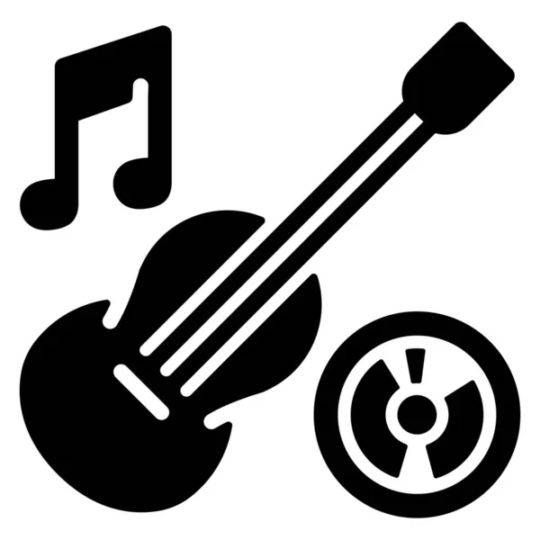 Música Icono Web Ilustración Simple — Vector de stock