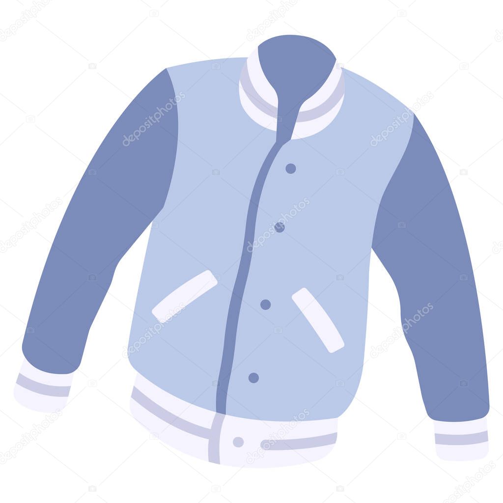 clothing and apparel icon, vector illustration. varsity jacket