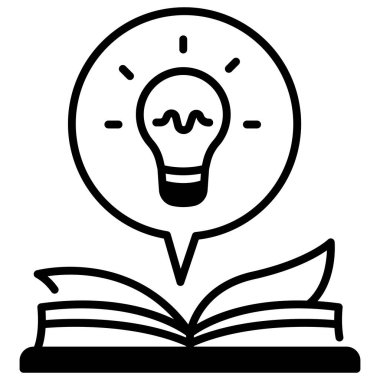 Eğitim ikonu, lise konsepti. Vektör çizimi. açık kitap ve fikir